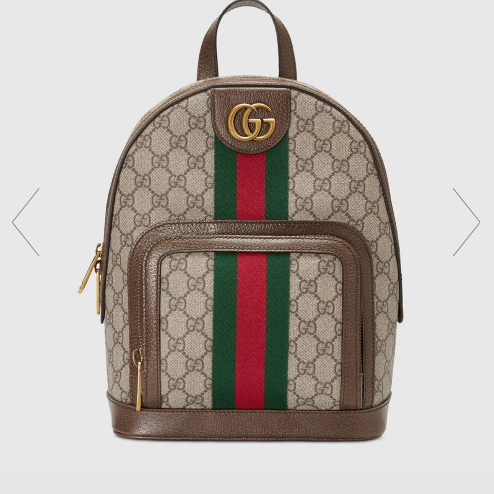 Gucci Ophidia GG Supreme Canvas Backpack, Beige, Women's